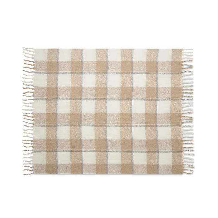 Karierte Mohair-Decke QUET - beige-769