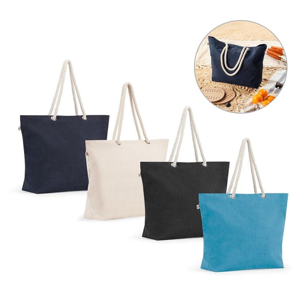 ATHENS Strandtasche aus recycelter Baumwolle (70 %) und recyceltem Polyester (30 %) (220 g/m²) - naturhell-940