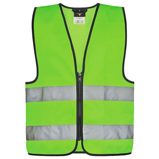 Kids´ Hi-Vis Safety Vest With Front Zipper Aalborg - neon green-307