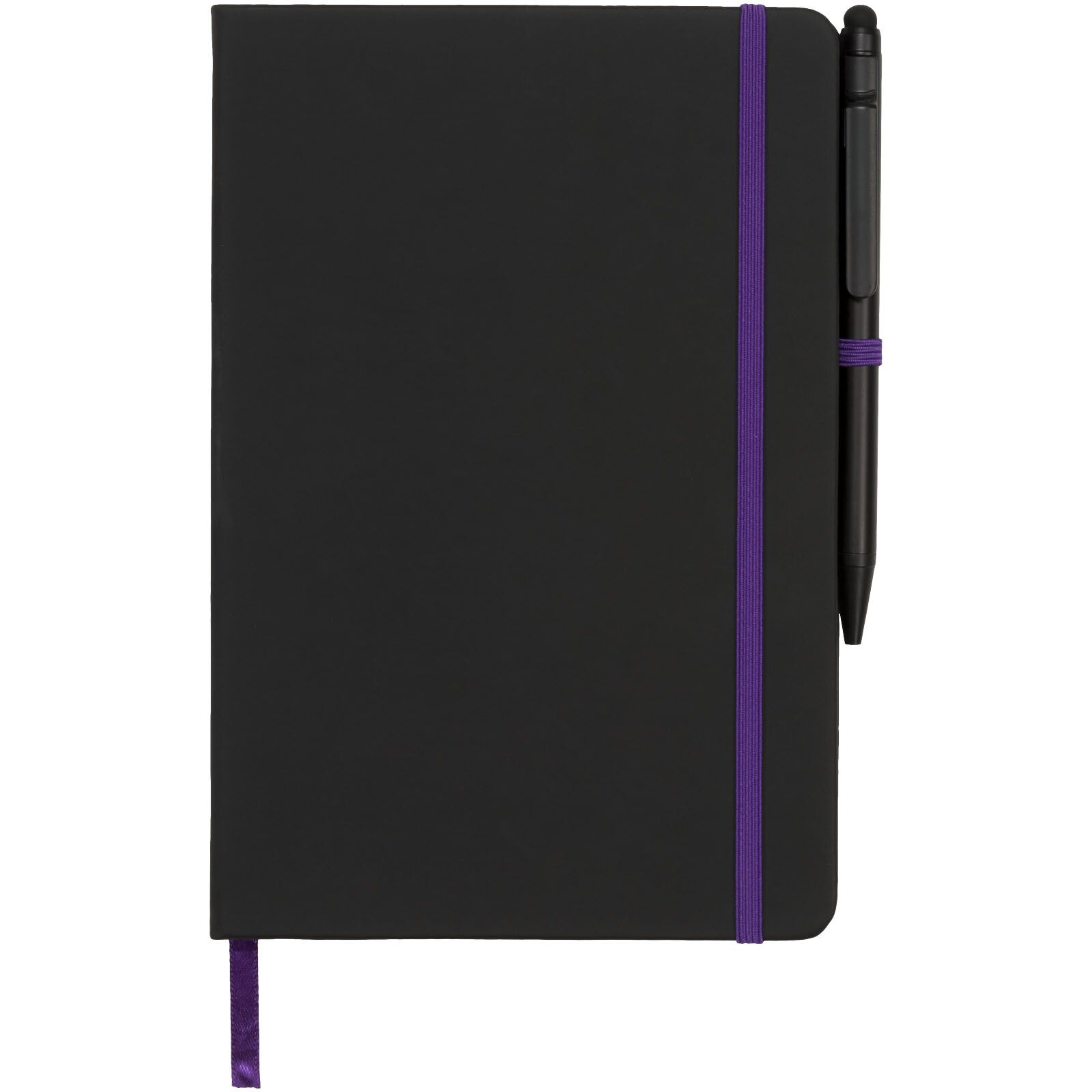 Noir Edge A5 Notizbuch mit farbigem Rand - schwarz -  lila-631