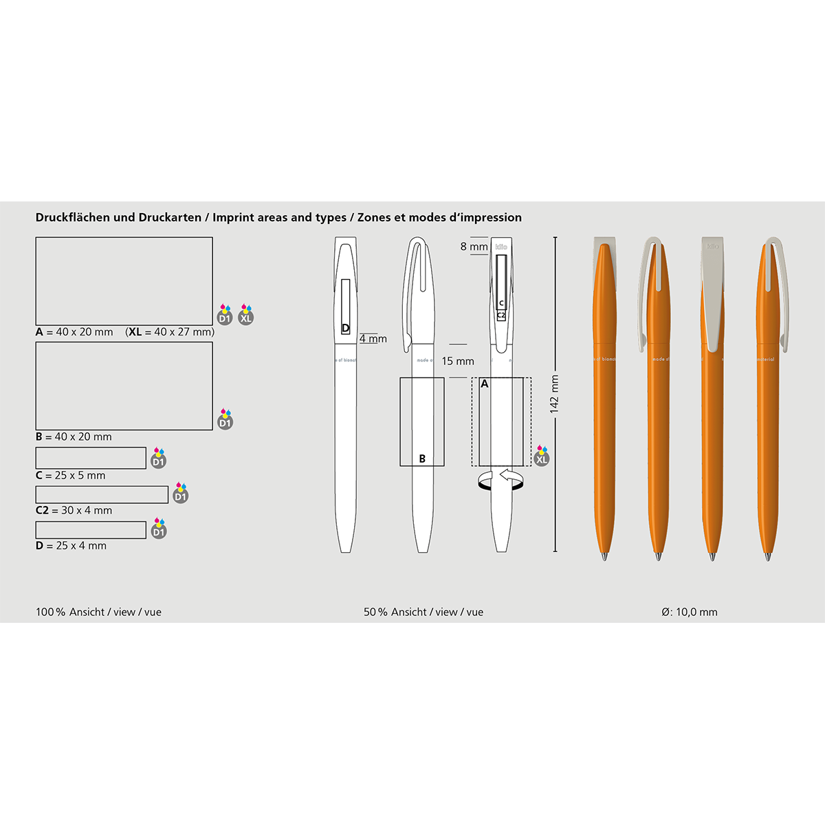Drehkugelschreiber Cobra bio - gelb-565