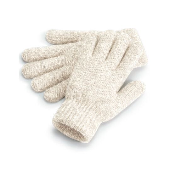Cosy Ribbed Cuff Gloves - almond marl-175