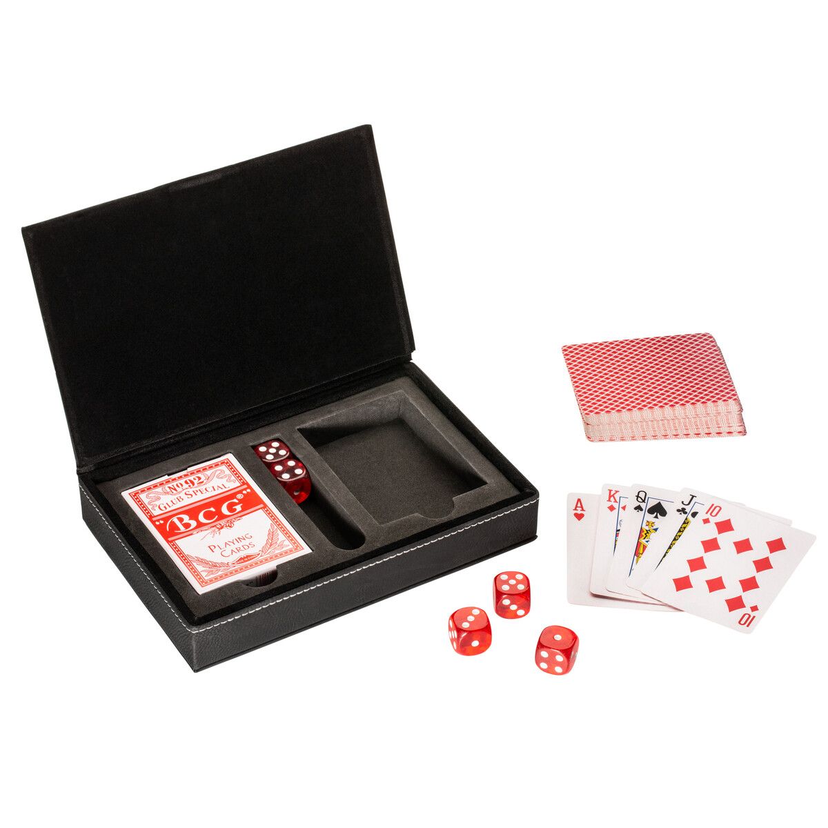Spielkarten-Set mit Box RE98-SALAMINA - schwarz-370
