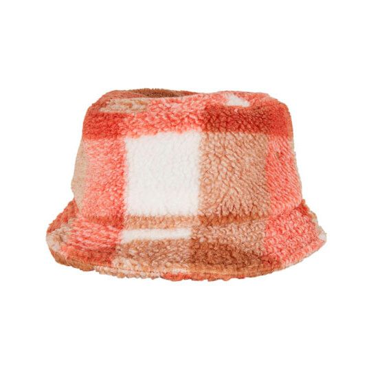 Sherpa Check Bucket Hat - white sand - toffee-679