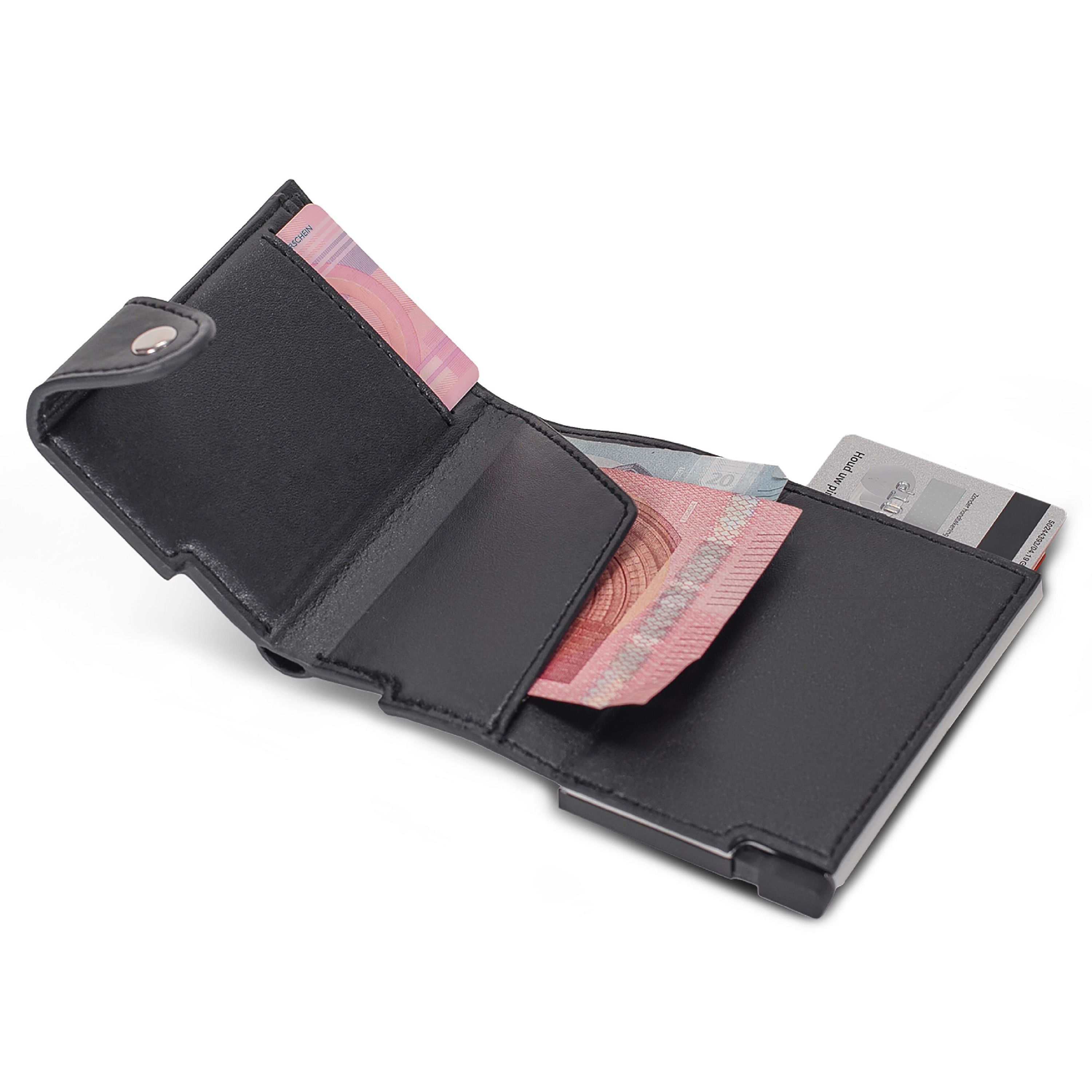 Kartenetui mit RFID-Schutz - schwarz  -  silber-150