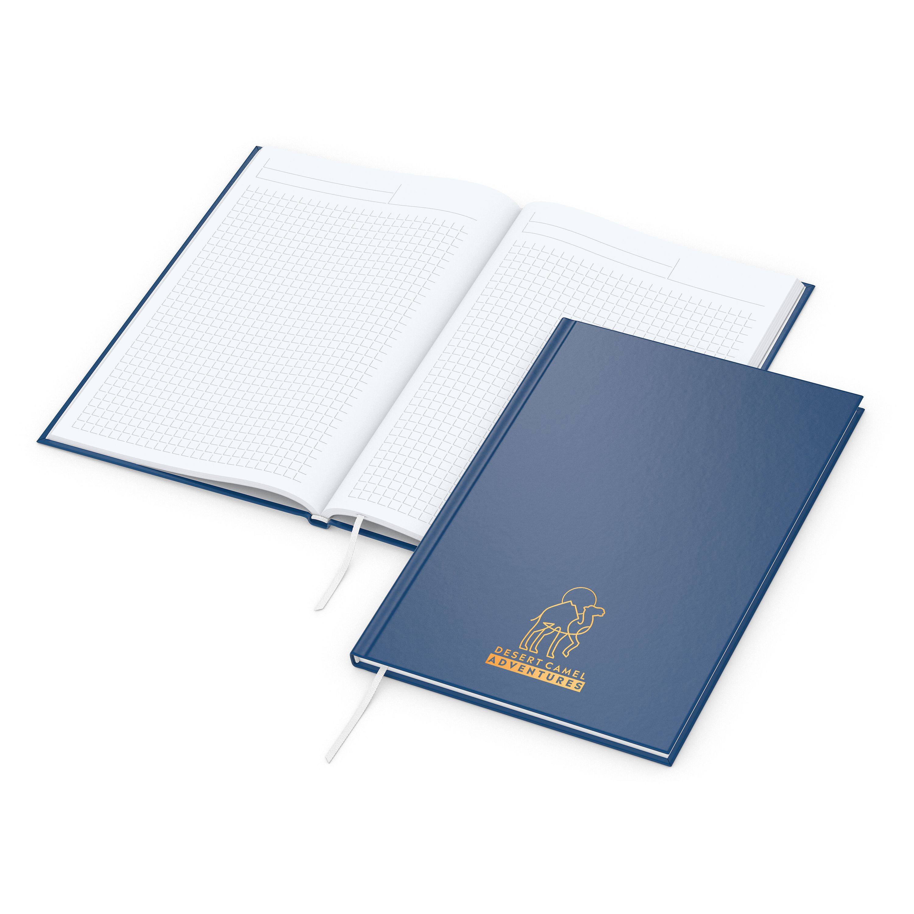 Notizbuch Memo-Book, A5, Winkelkaro, dunkelblau-562
