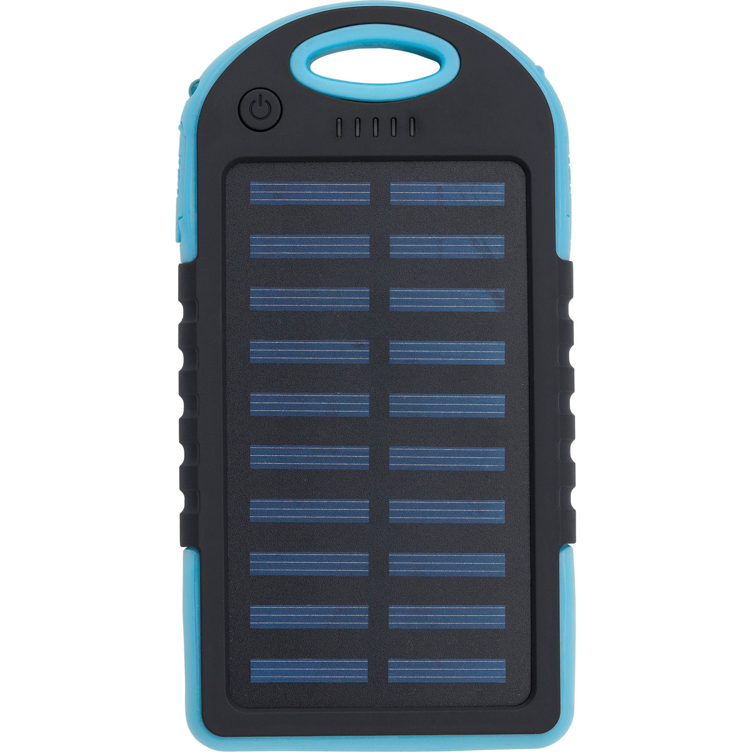 Gummierte ABS Solar-Powerbank Arin - blau-210