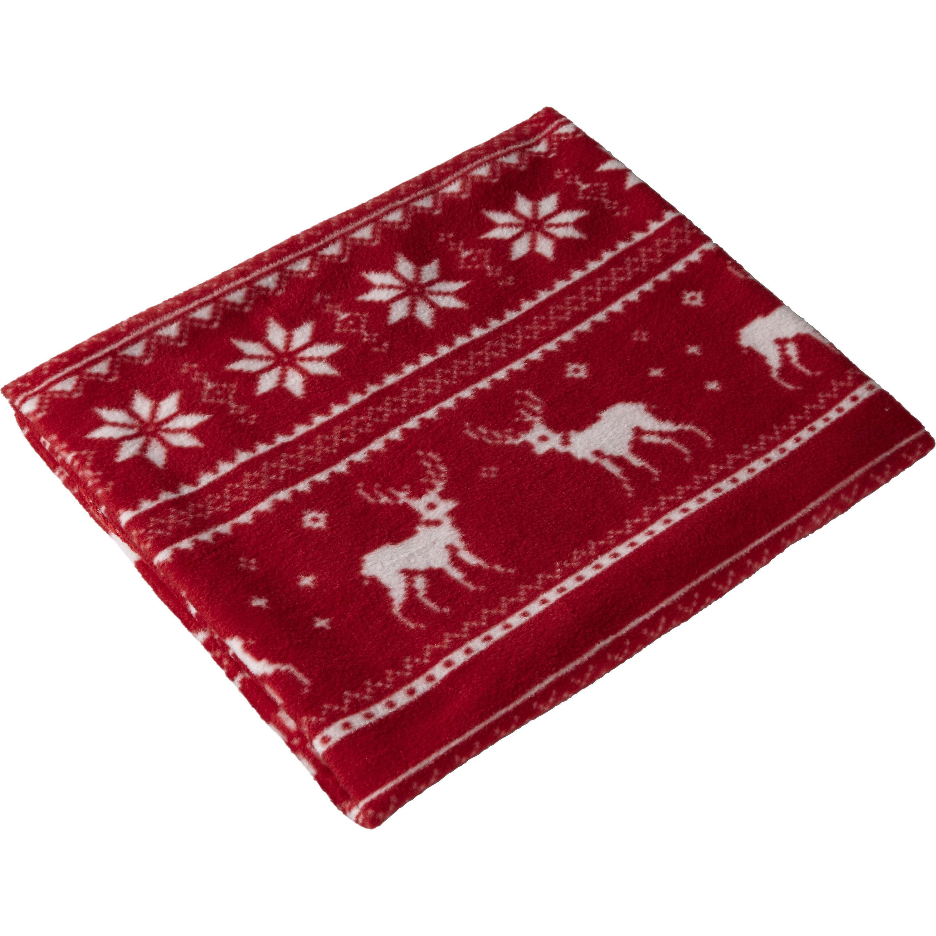 Decke aus Fleece Jane - rot-243