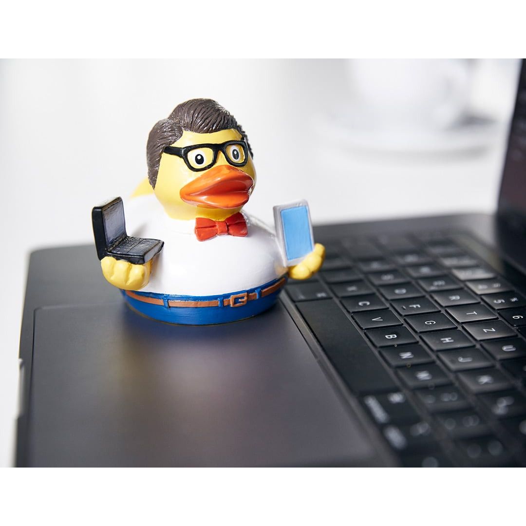 Quietsche-Ente Nerd - bunt-392