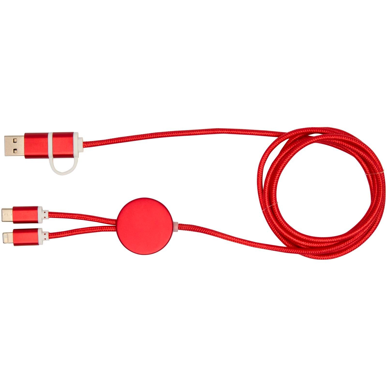 Alasia 150 cm 5-in-1 Kabel aus recyceltem Kunststoff für Datenübertragung und 27W Schnellladung - rot-523
