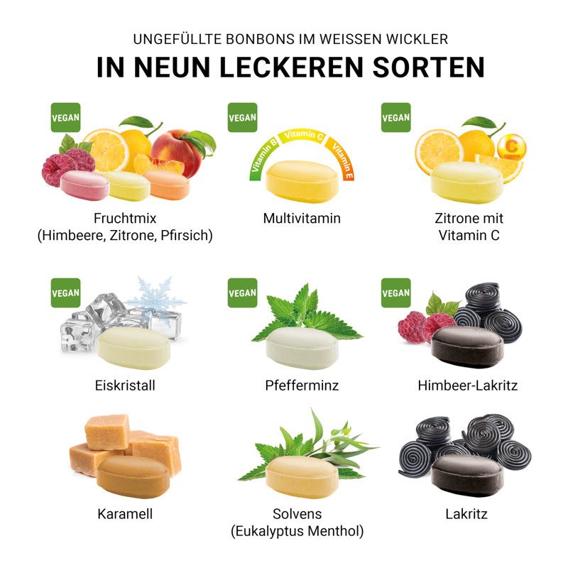 Fruchtmix Bonbon im weißen, kompostierbaren Wickler-626