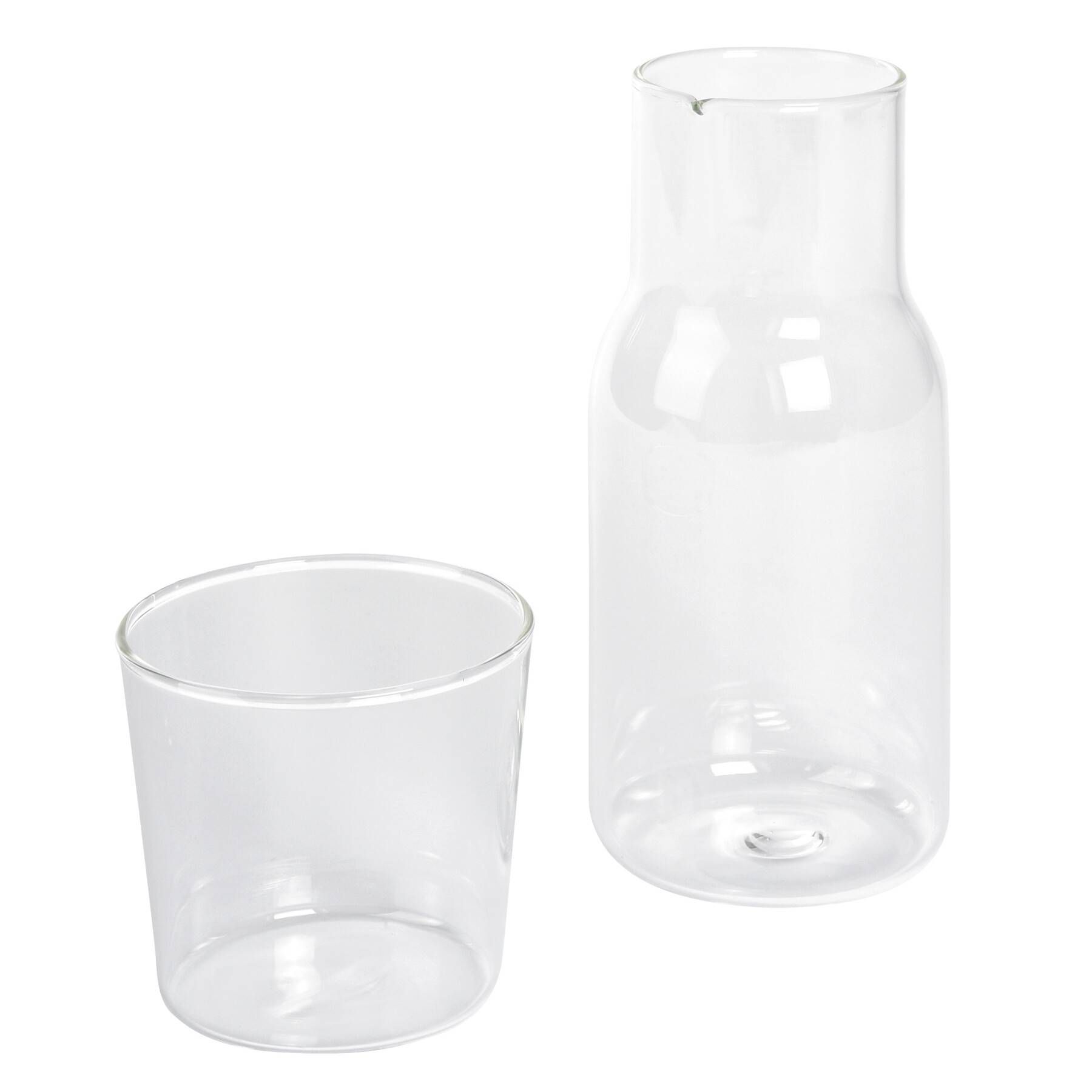 Glas-Karaffe mit Trinkglas CALMY - transparent-928