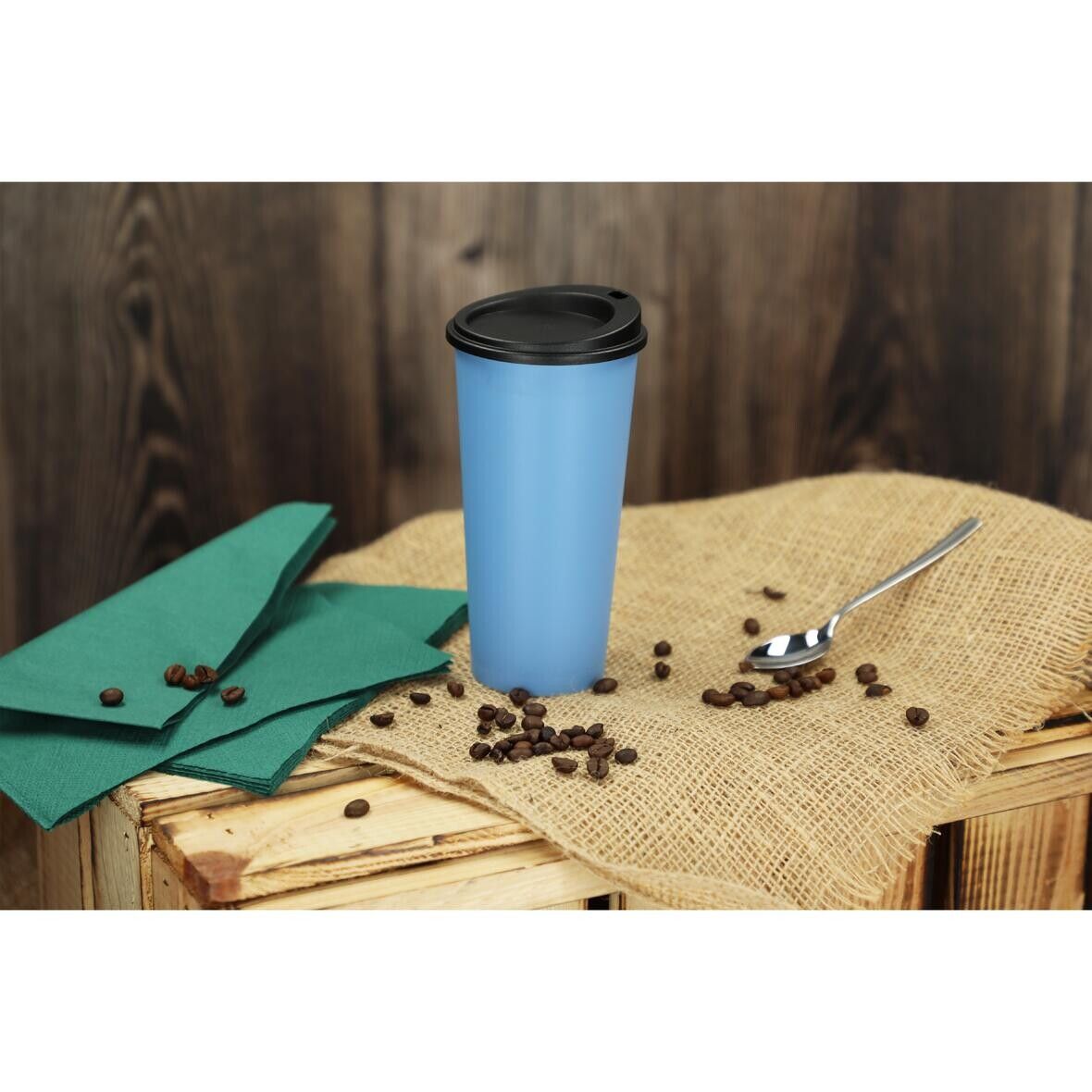 Kaffeebecher ToGo, 0,4 l - beständiges braun - schwarz-298