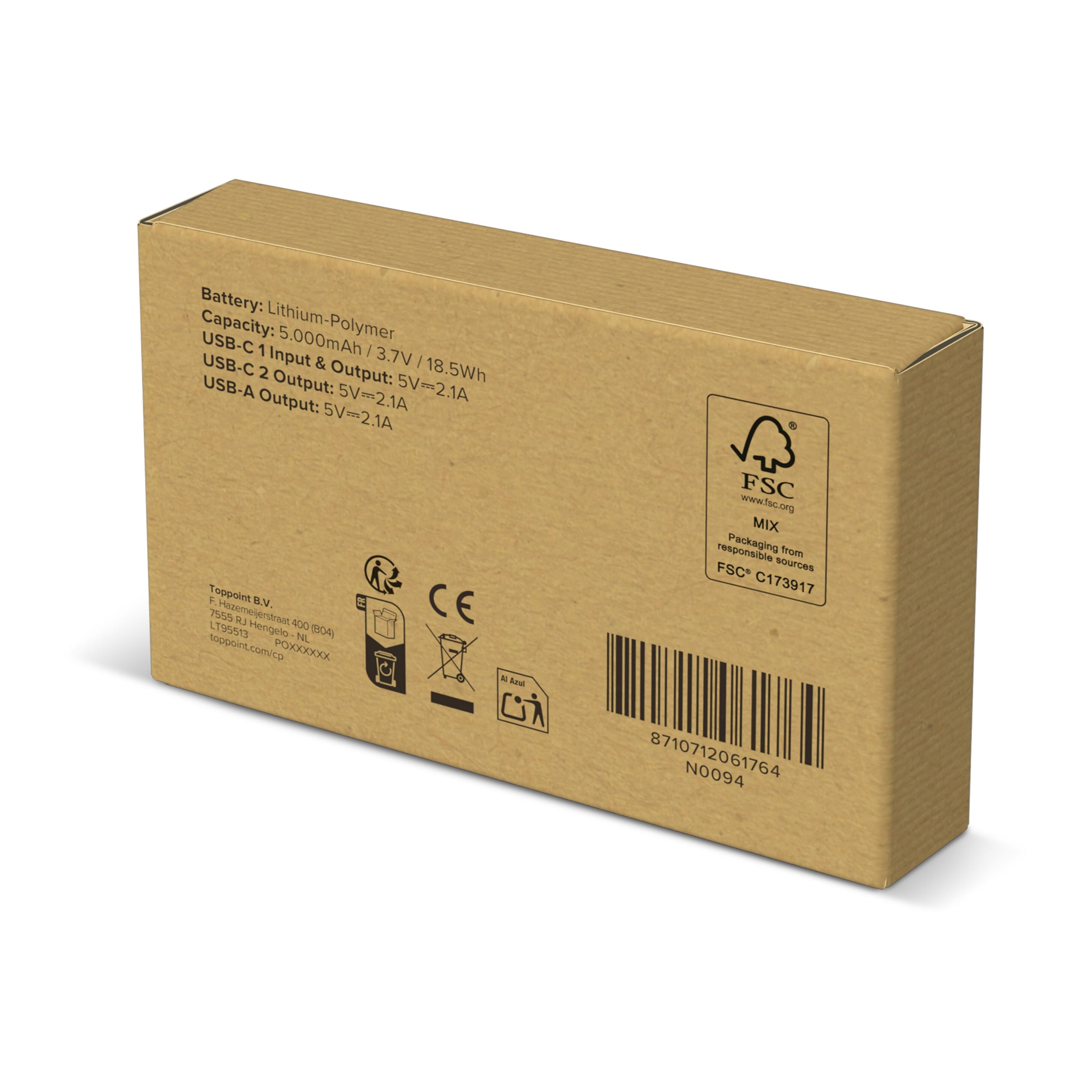 Powerbank Bamboo 5000 mAh - natur-481