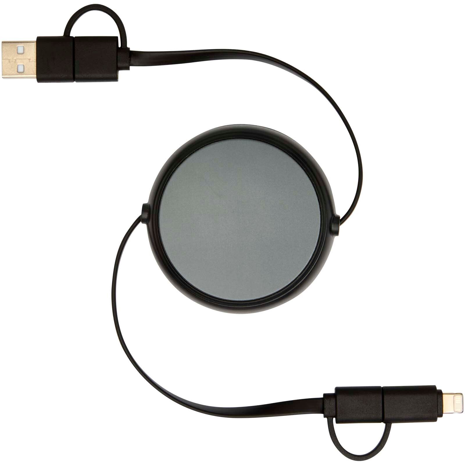 Alasia 100 cm 5-in-1 Kabel aus recyceltem Kunststoff und Aluminium, einziehbar, für Datenübertragung und mit 45W Schnellladung - schwarz-944