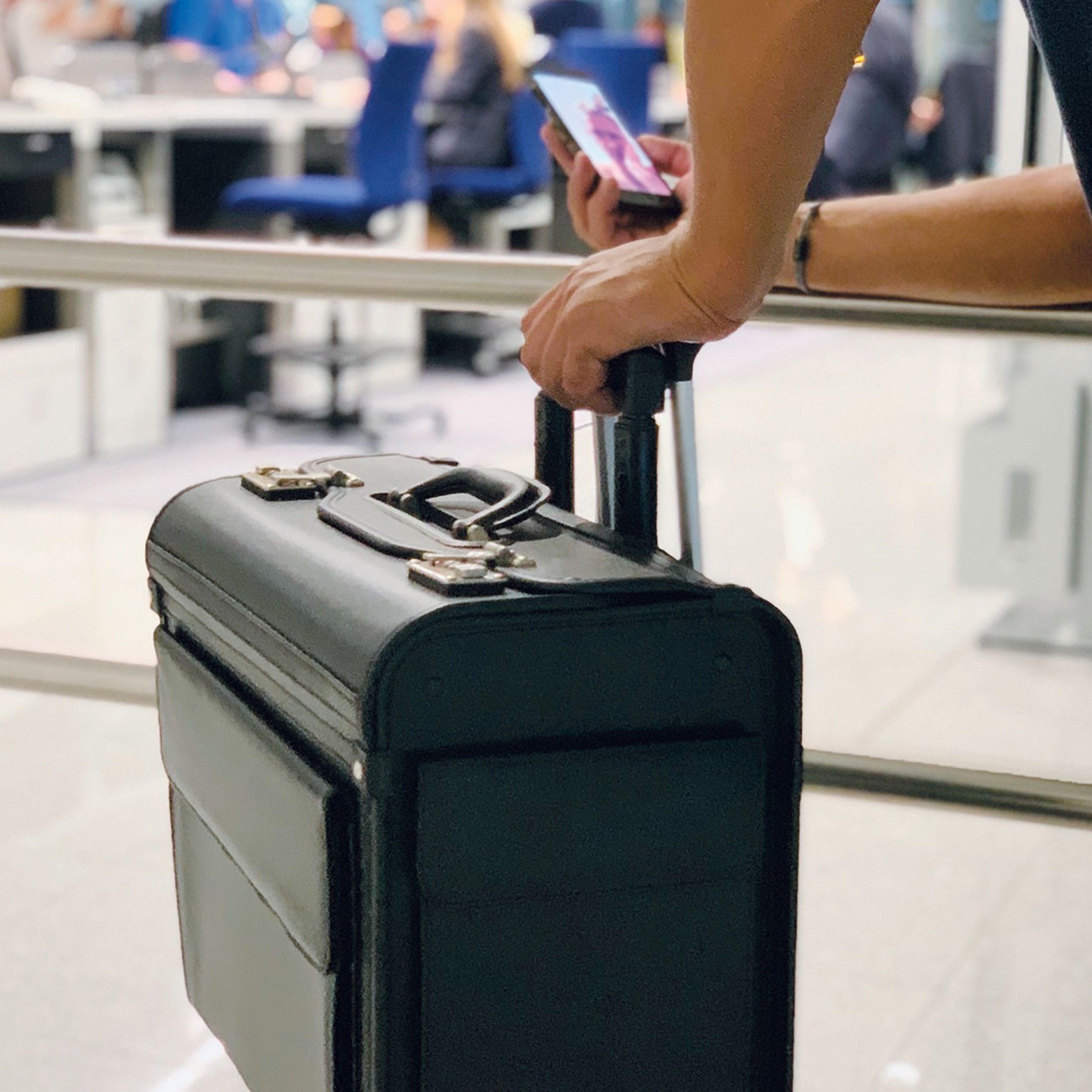 Akten-/Pilotenkoffer Trolley aus Kunstleder - schwarz-386
