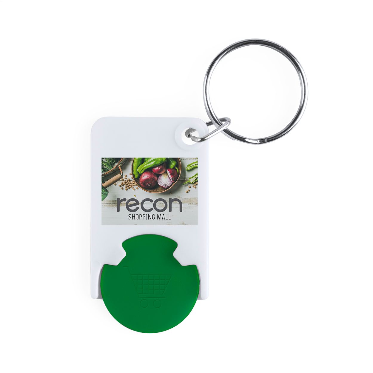 Trolex Schlüsselanhänger mit Einkaufswagenchip - grün - weiß-498