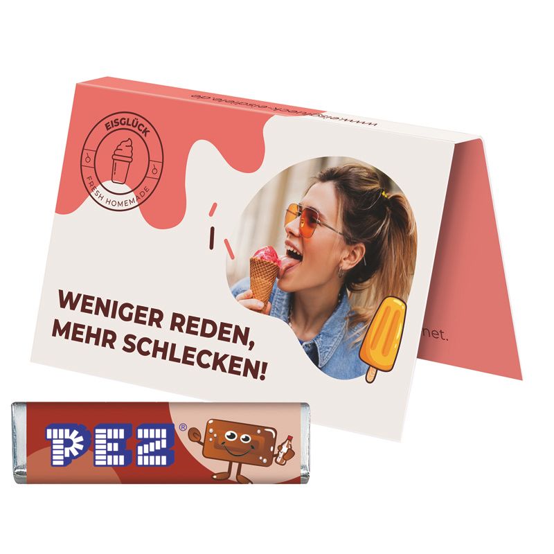 Werbekarte Visitenkartenformat, PEZ Bonbonriegel Cola-130
