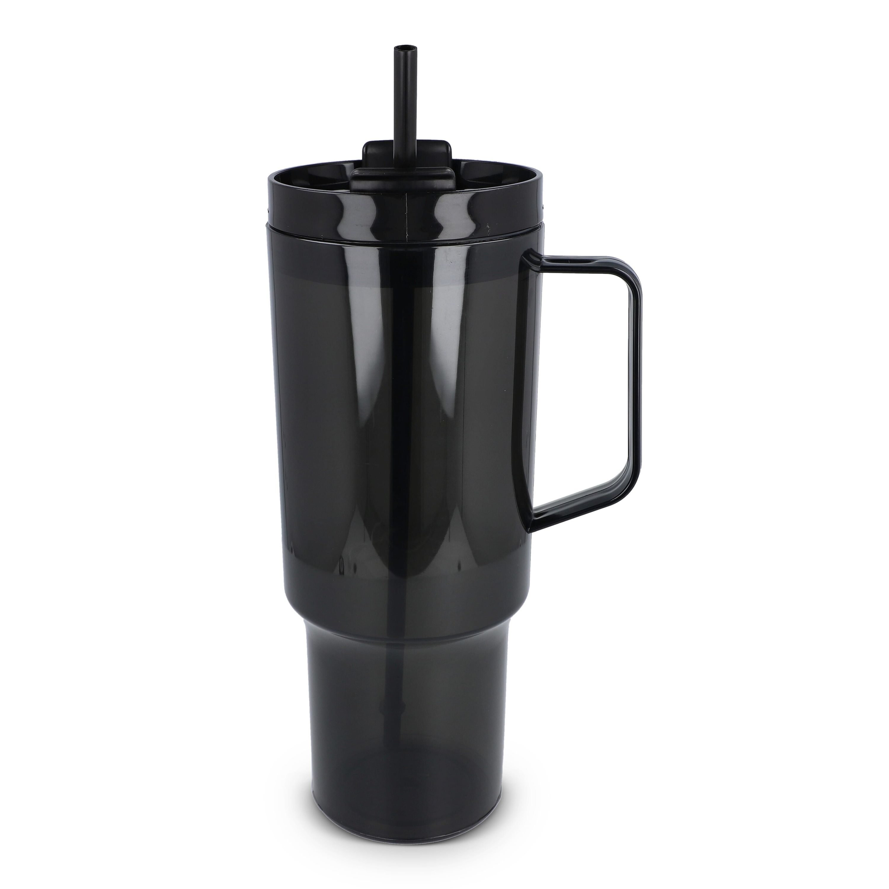 Miami Becher mit Henkel transparent 1,2 l R-PET - transparent  -  schwarz-872