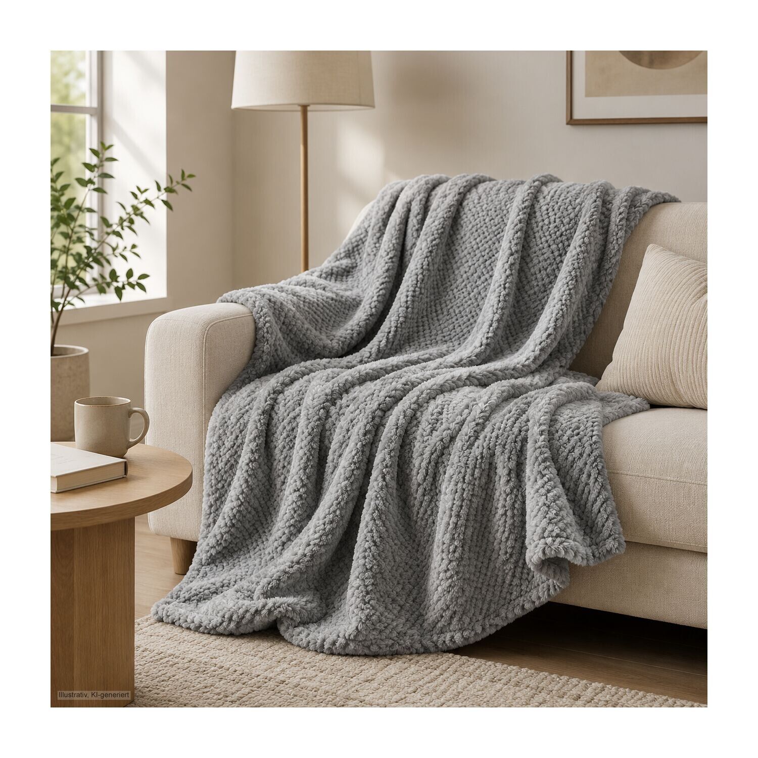 XXL Decke Feel - 220x240 cm - 275 g/m² - grau-898