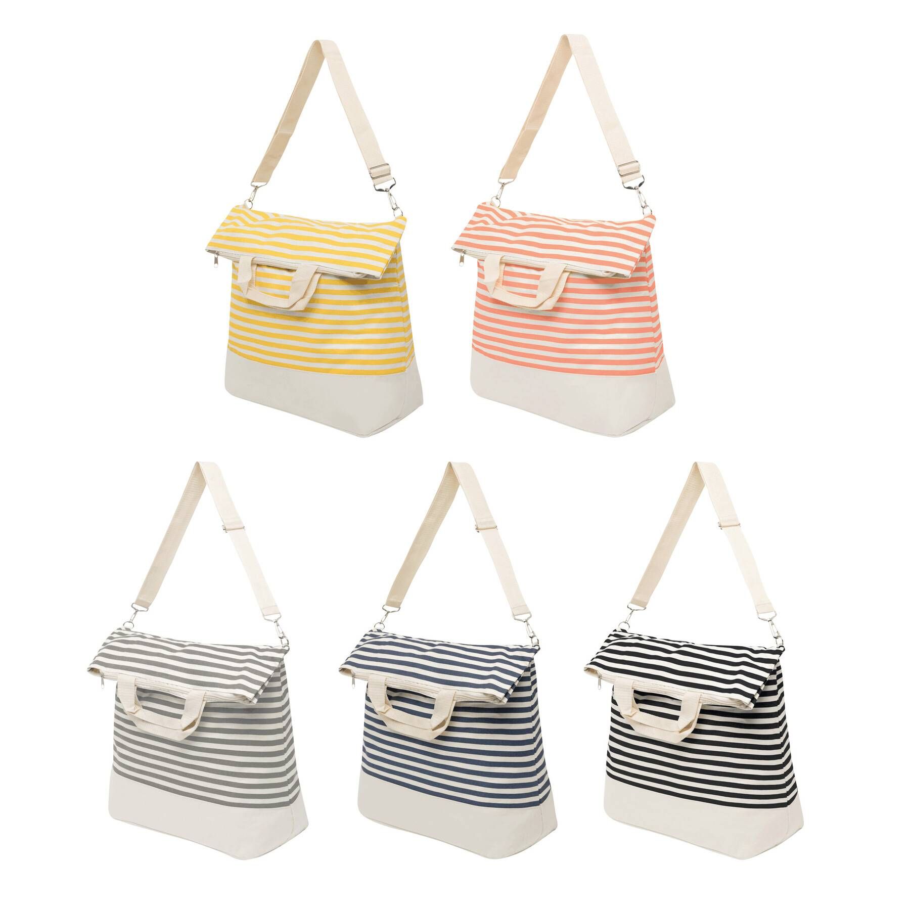 Strandtasche JUIST - beige - rot-103