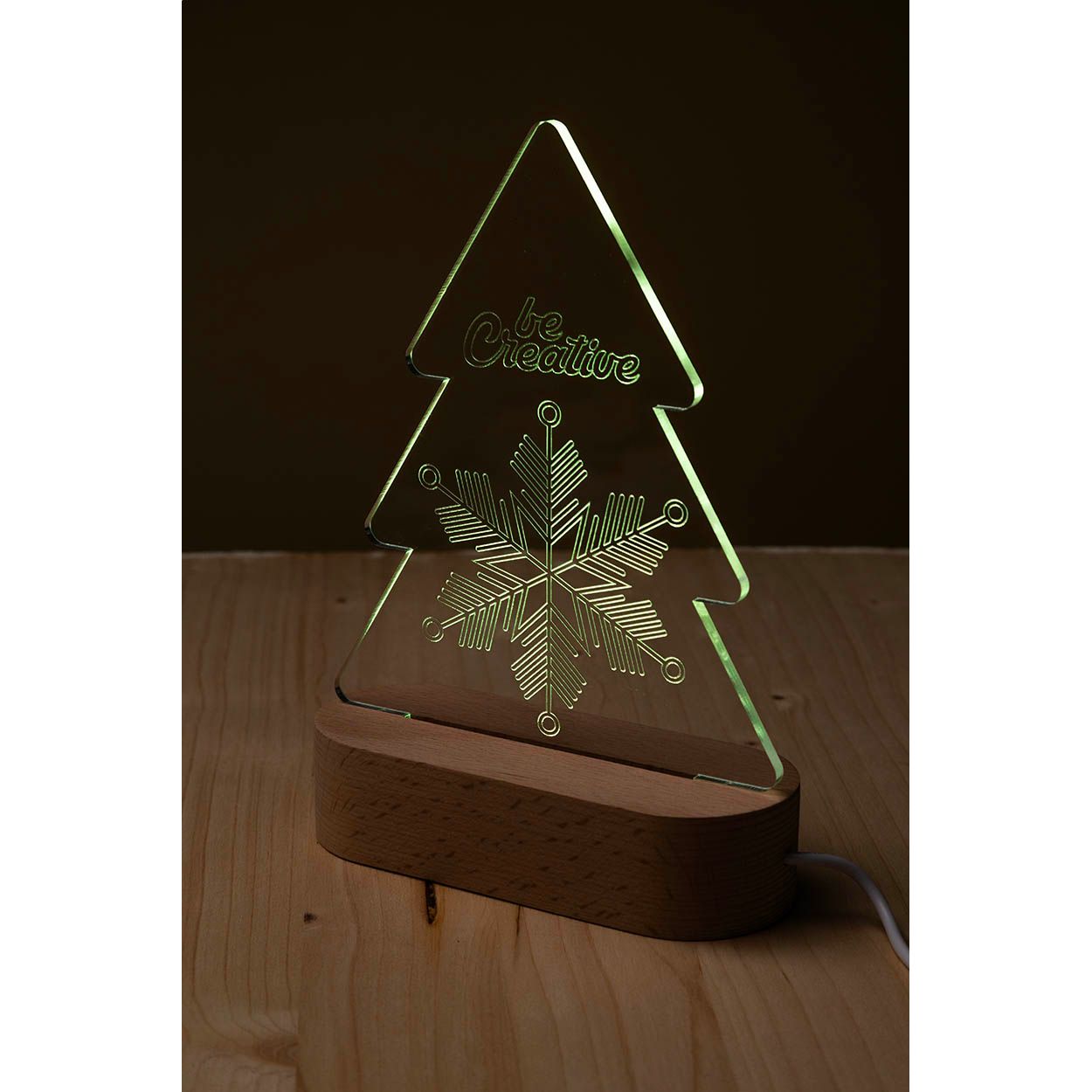 Woodify Xmas Weihnachtsbaum LED-Lichttrophäe - transparent - natur-173