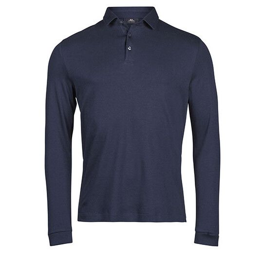 Pima Cotton Long Sleeve Polo - navy-662