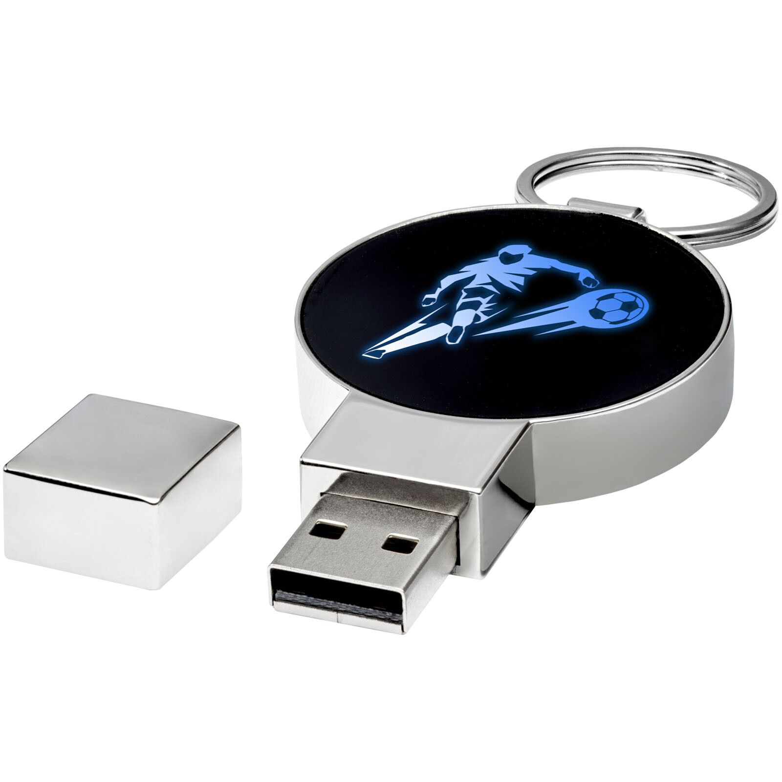 Runder Light Up USB Stick - silber - 2 GB-243