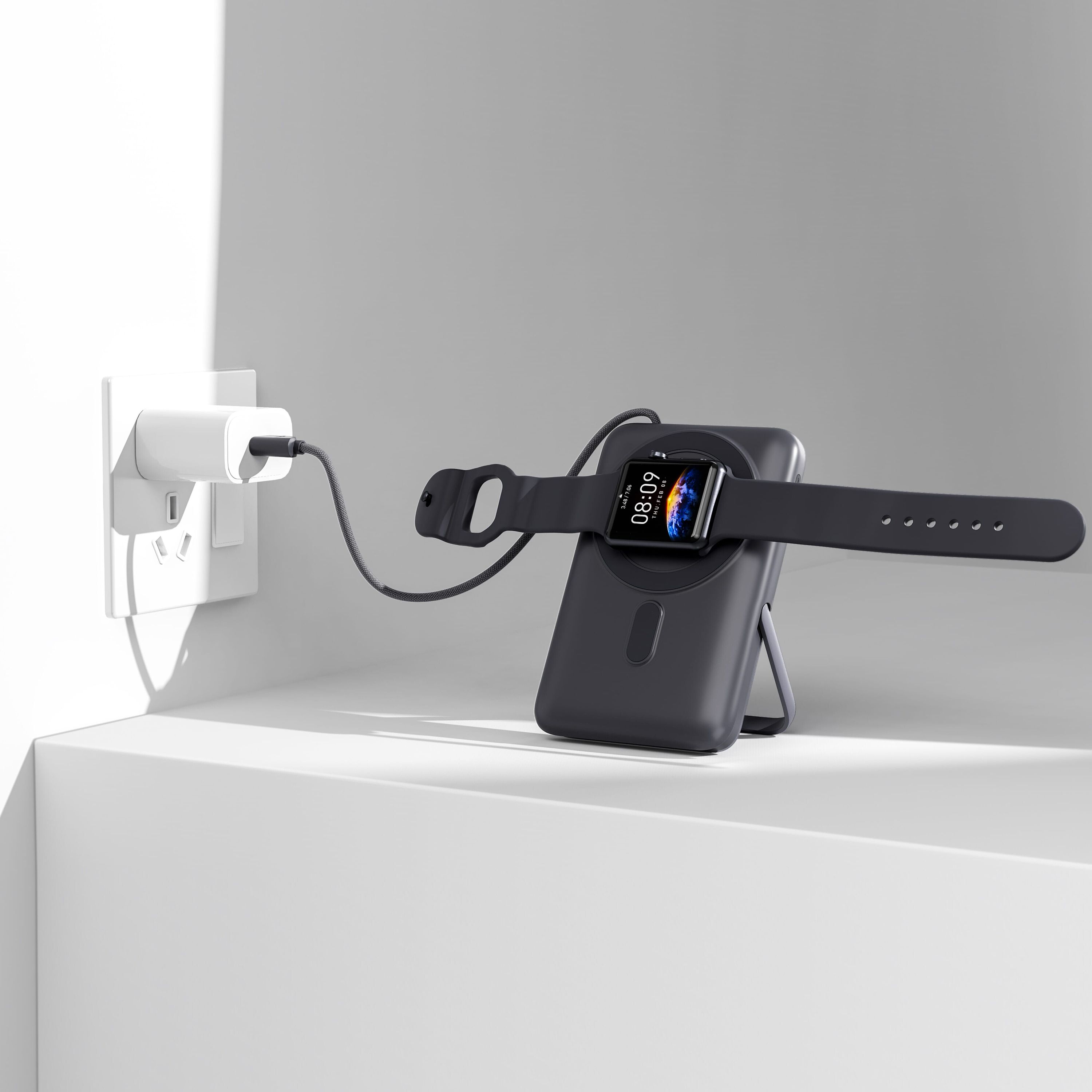 Nova Wireless Powerbank Kompatibel mit MagSafe und Apple Watch 10000 mAh - dunkelgrau-736