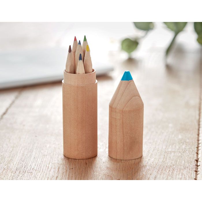 Holzbox mit 6 Stiften PETIT COLORET - holz-423