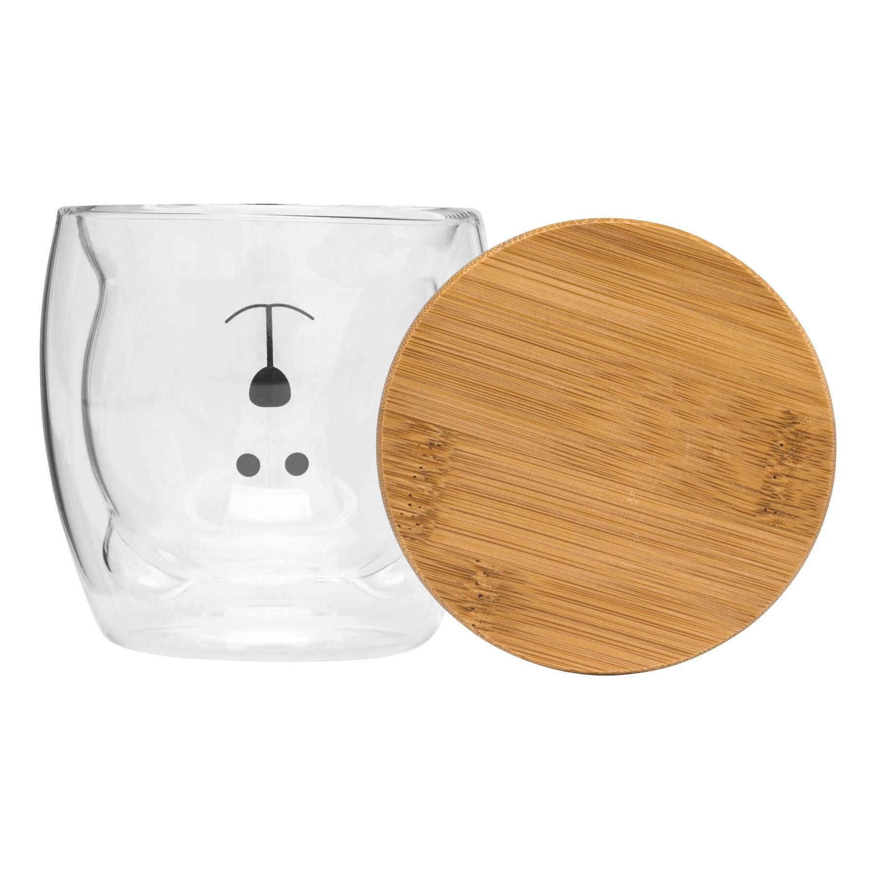 Glas BAMBOO BEAR - braun - transparent-434