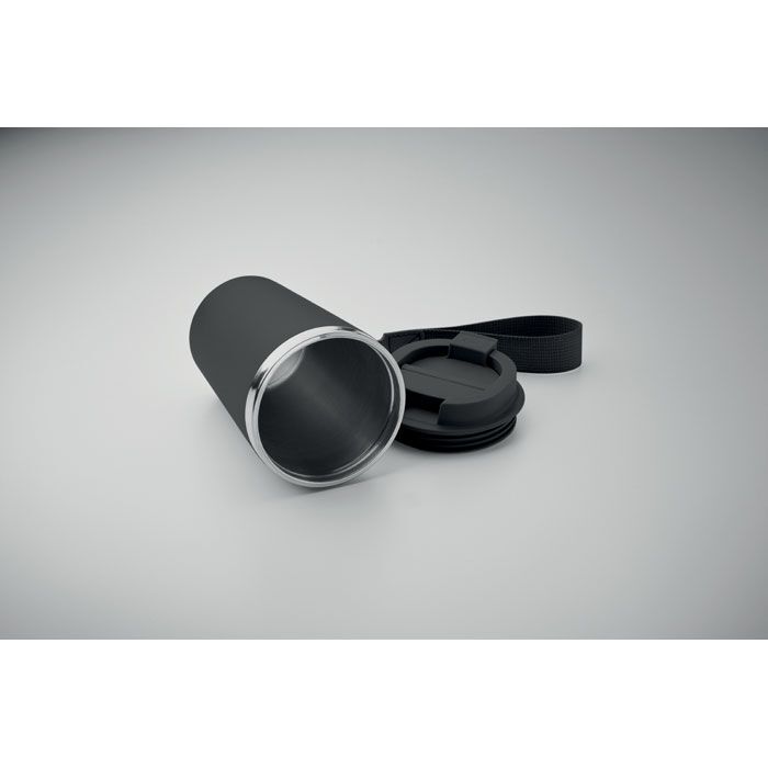 Doppelwandiger Trinkbecher 350 ml TOPAZ - schwarz-372