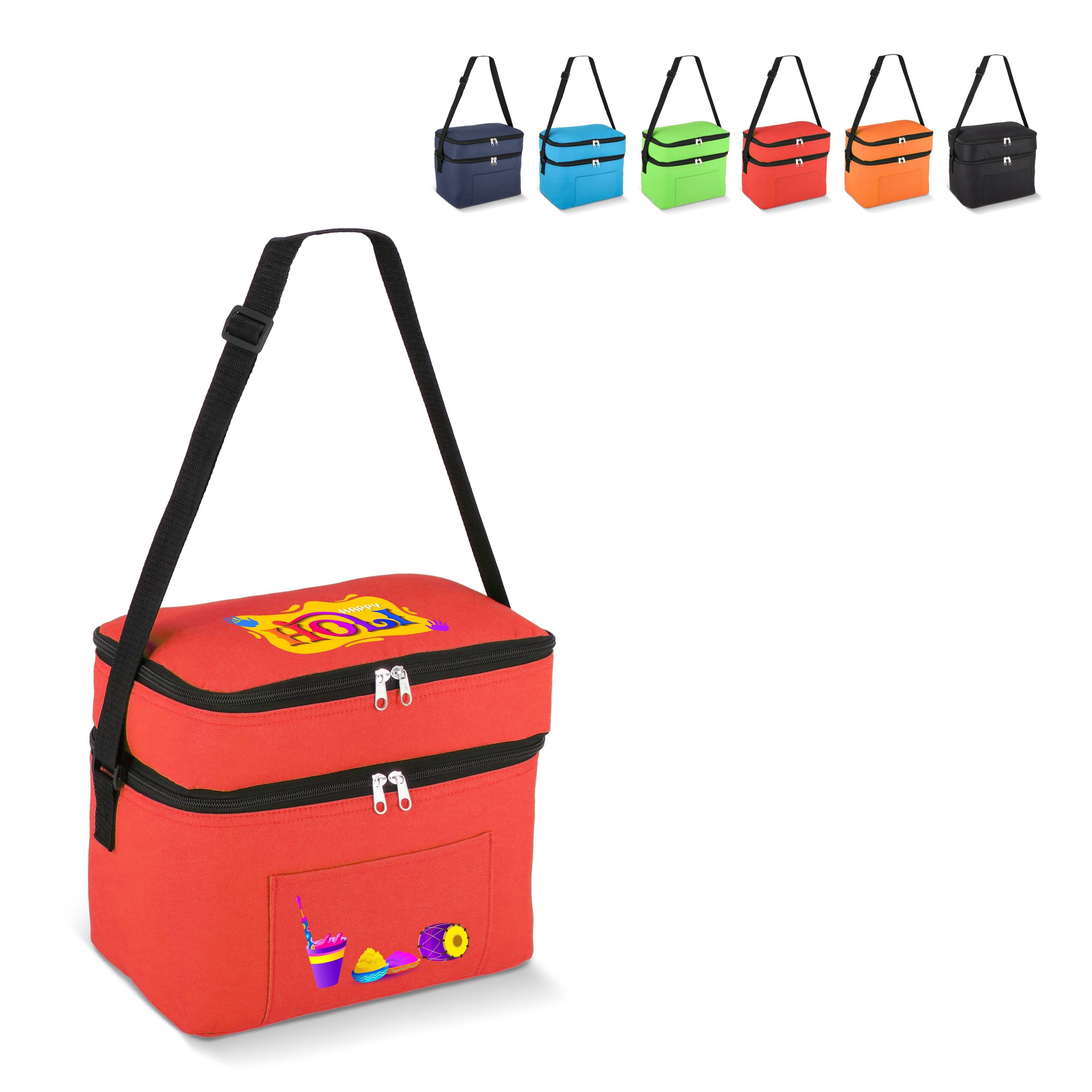 R-PET 600D Doppelfach-Kühltasche 30 x 20 x 25cm 12L - rot-23