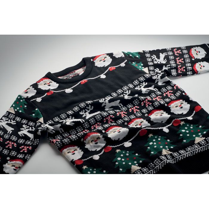 Weihnachts-LED-Pullover L/XL SHAMIS LARGE - schwarz-665