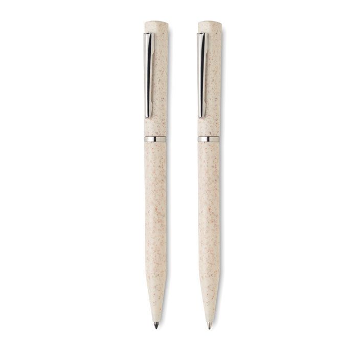 Schreibgeräte-Set Stroh/ABS PEAT - beige-912