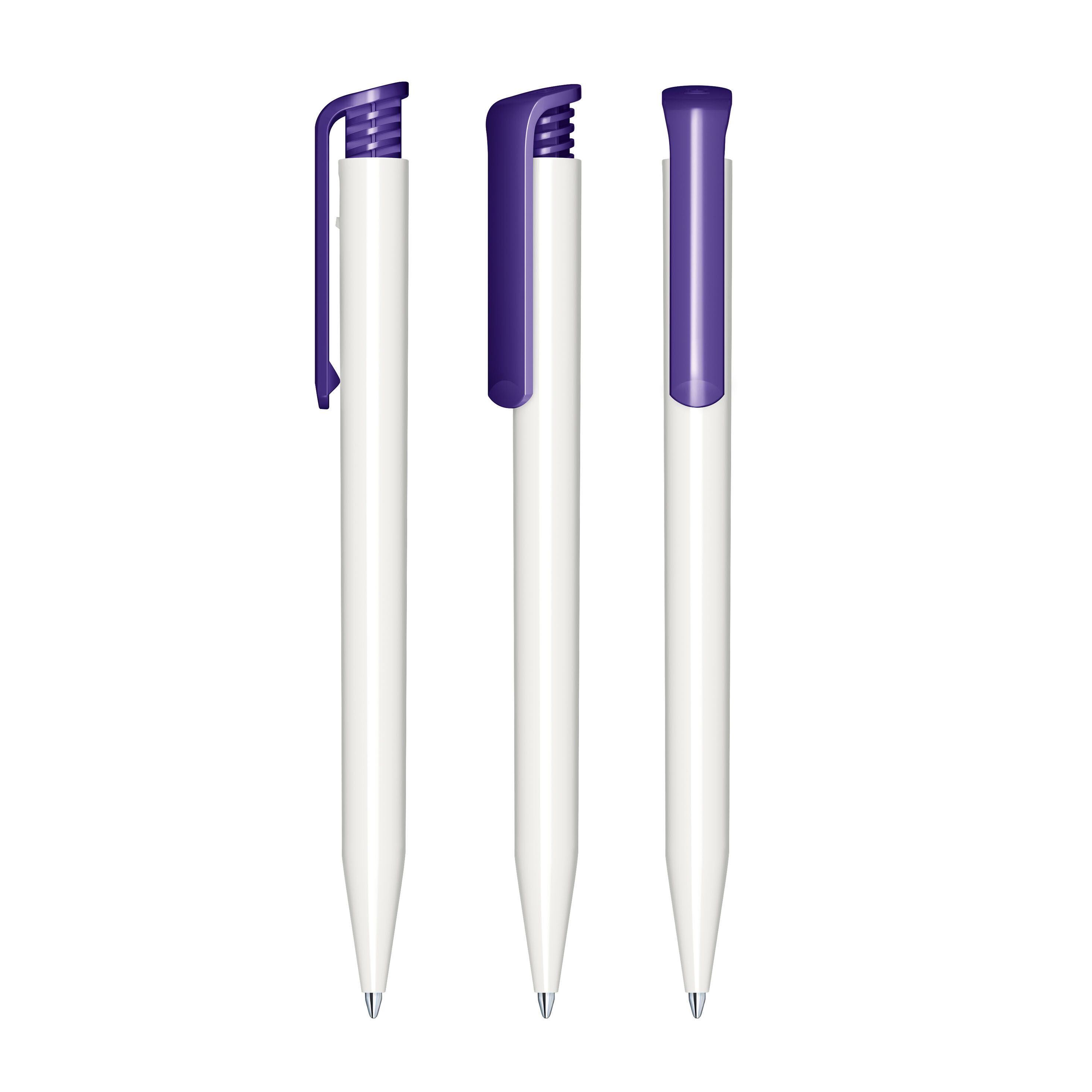 Super Hit Polished Basic Druckkugelschreiber - weiß - lila-350