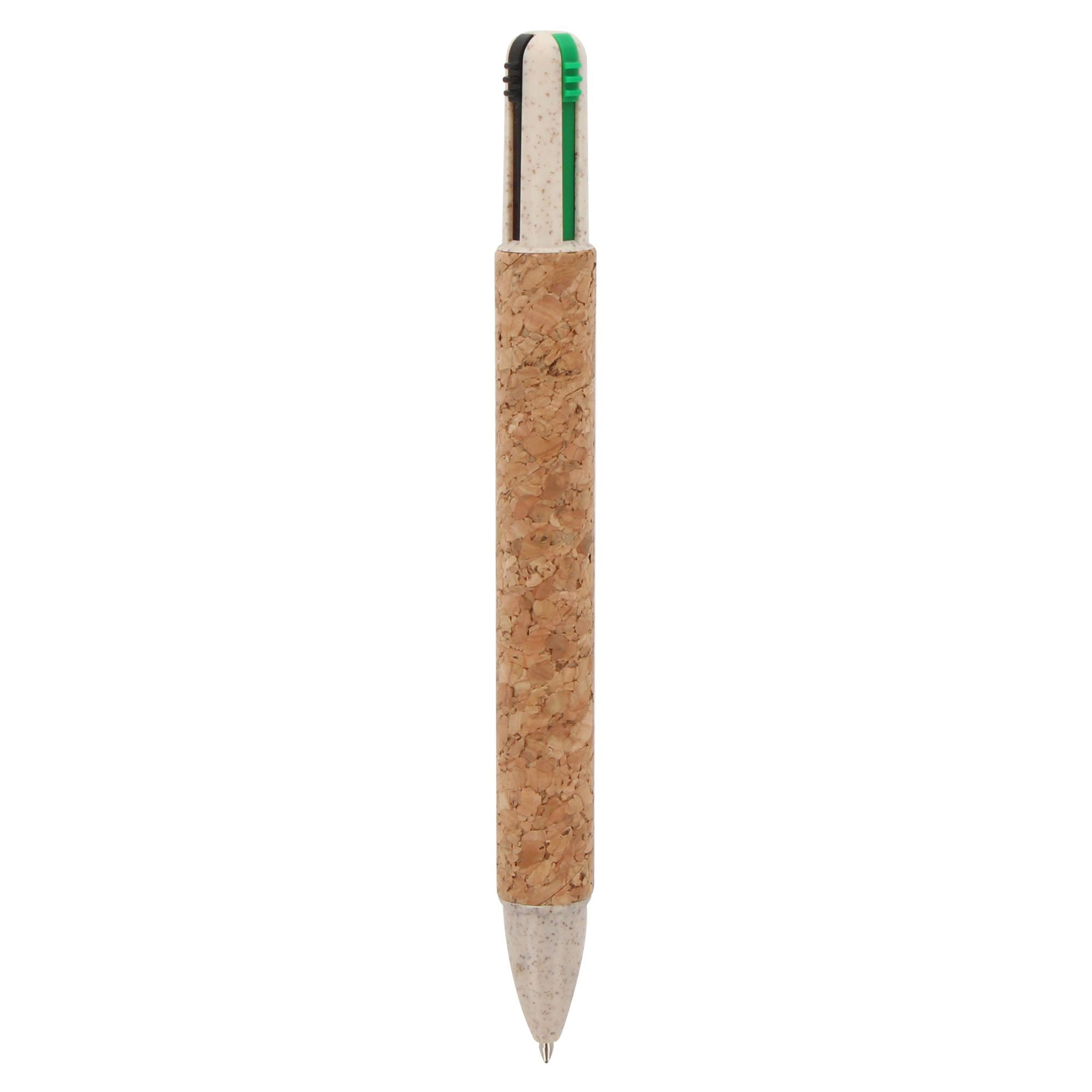 Kugelschreiber 4-Farben-Kork - natur-21