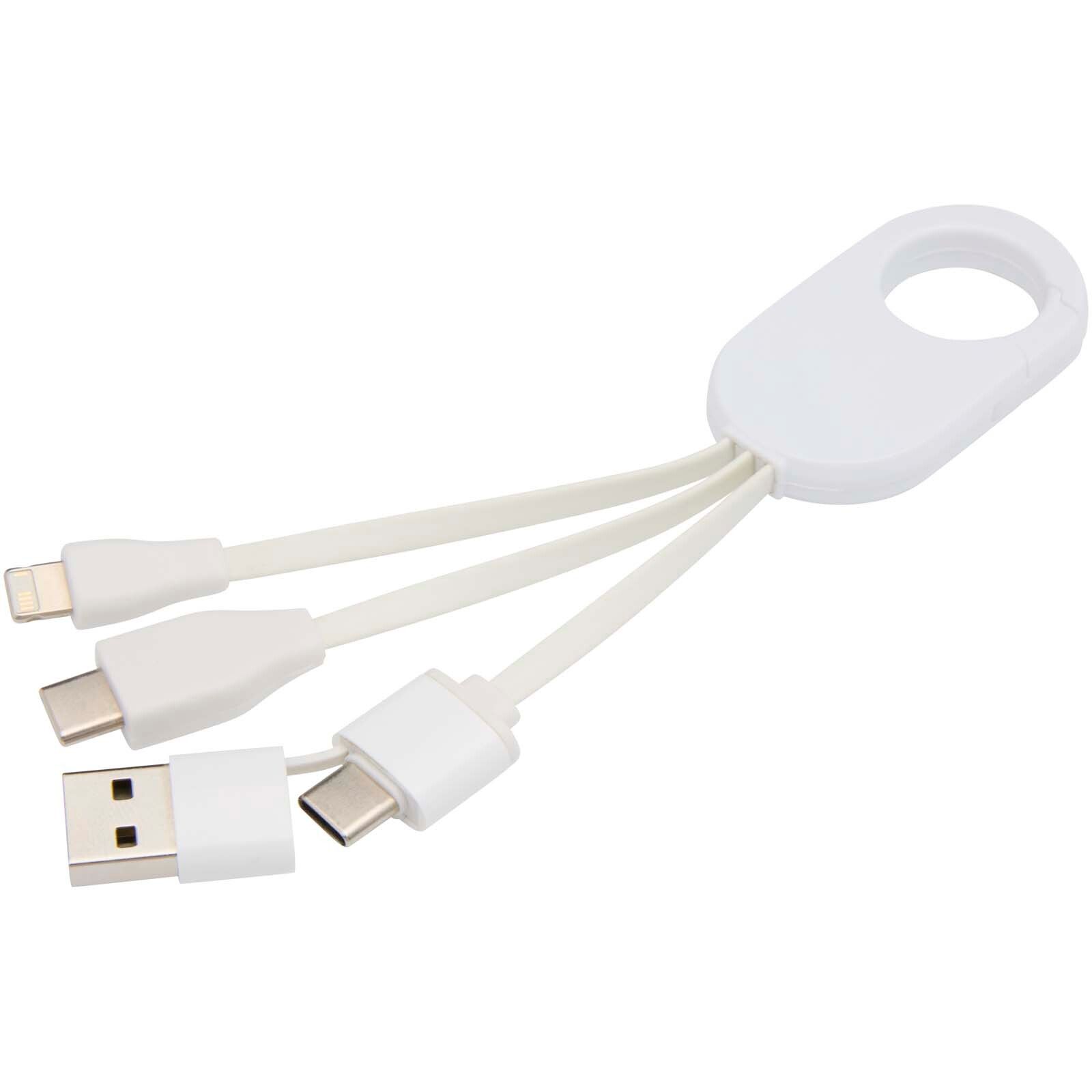 Troop 4-in-1 Ladekabel aus recyceltem Kunststoff - weiss-947