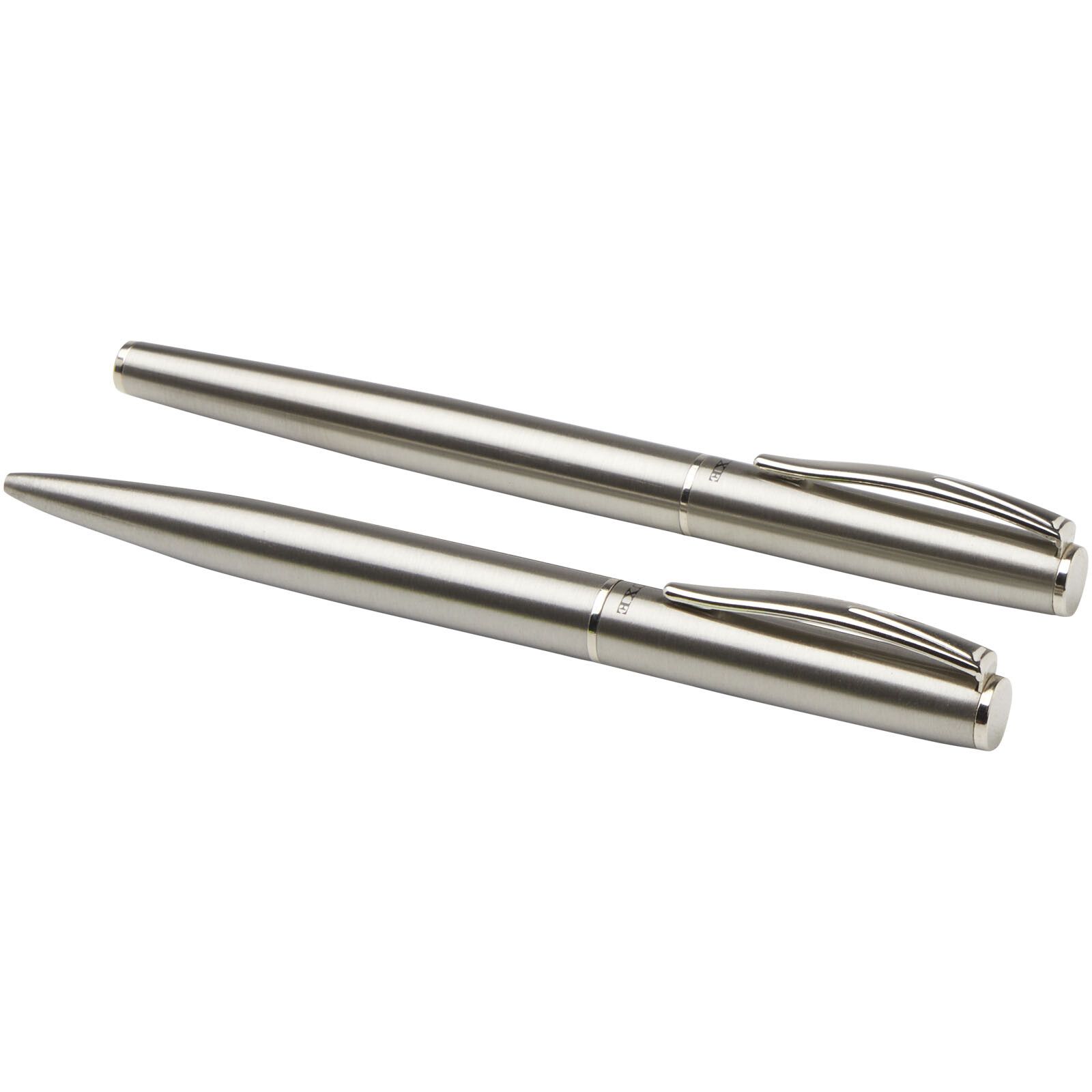 Didimis Kugelschreiber und Tintenroller aus recyceltem Edelstahl (schwarze Mine) - silber-239