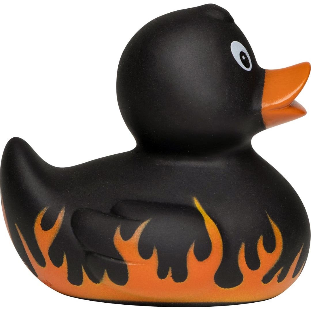 Quietsche-Ente Flammen - schwarz-328