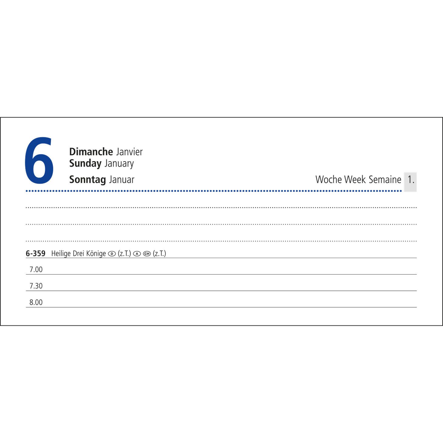 Tageskalender Manager Monatsregister, Prägung schwarz-glänzend-620