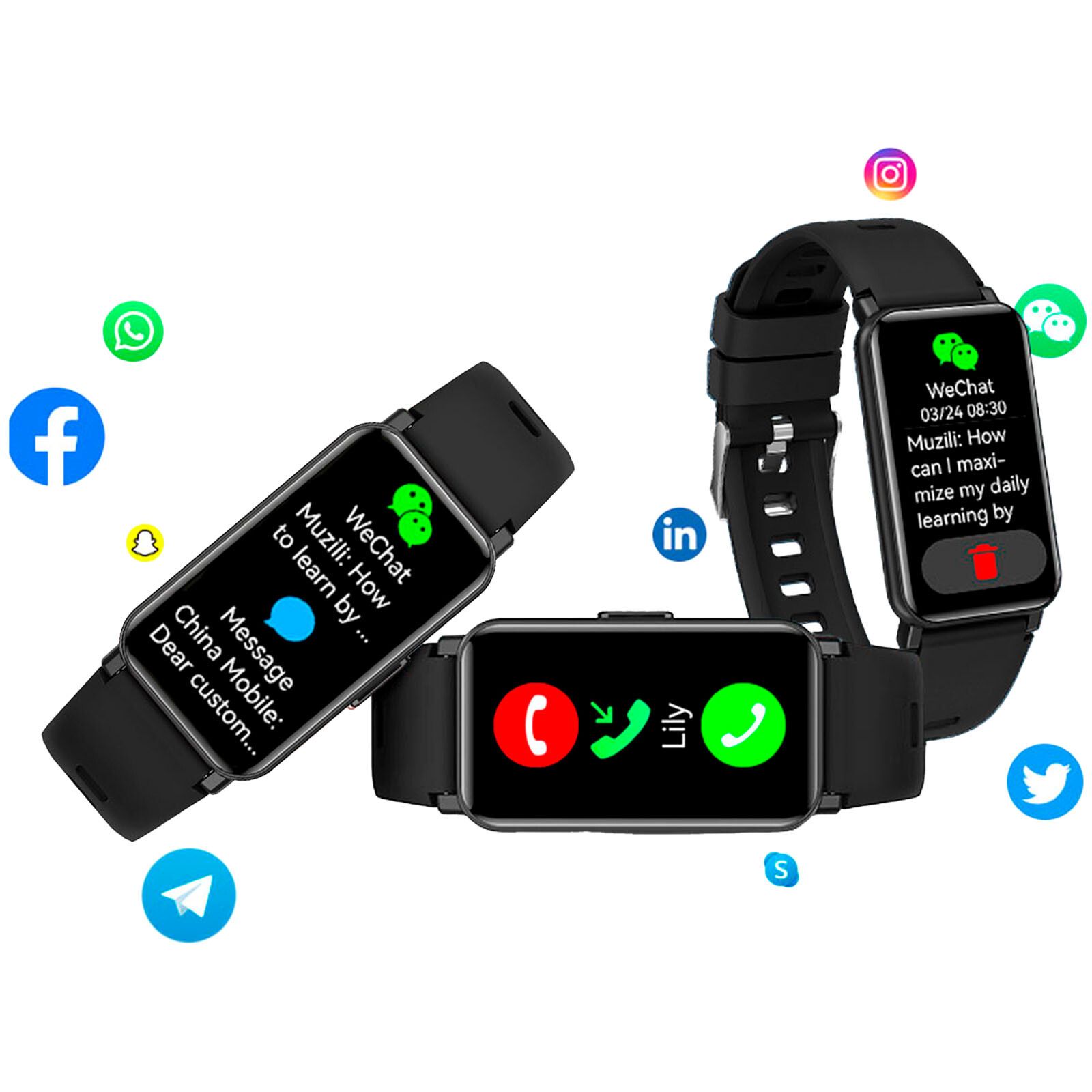 Prixton AT806 Multisport-Smartband mit GPS - schwarz-495