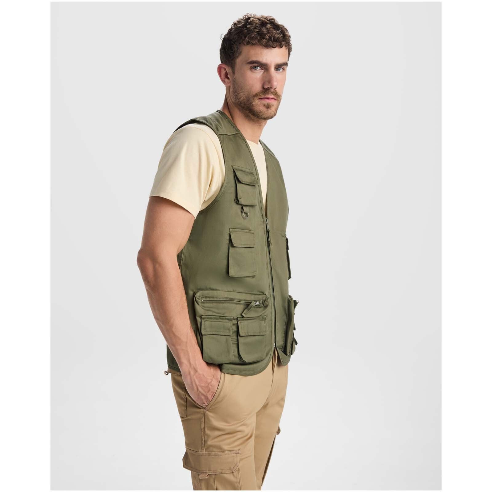 Venera Arbeitsweste mit V-Ausschnitt und mehreren Taschen, 200 g/m2  - rot-903