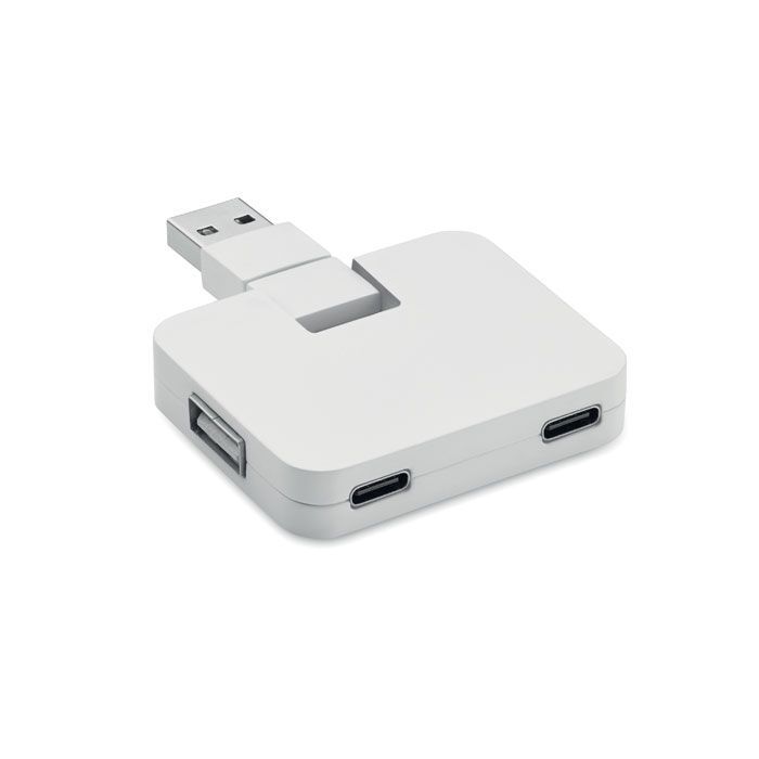 4 Port USB Hub SQUARE-C - weiß-934
