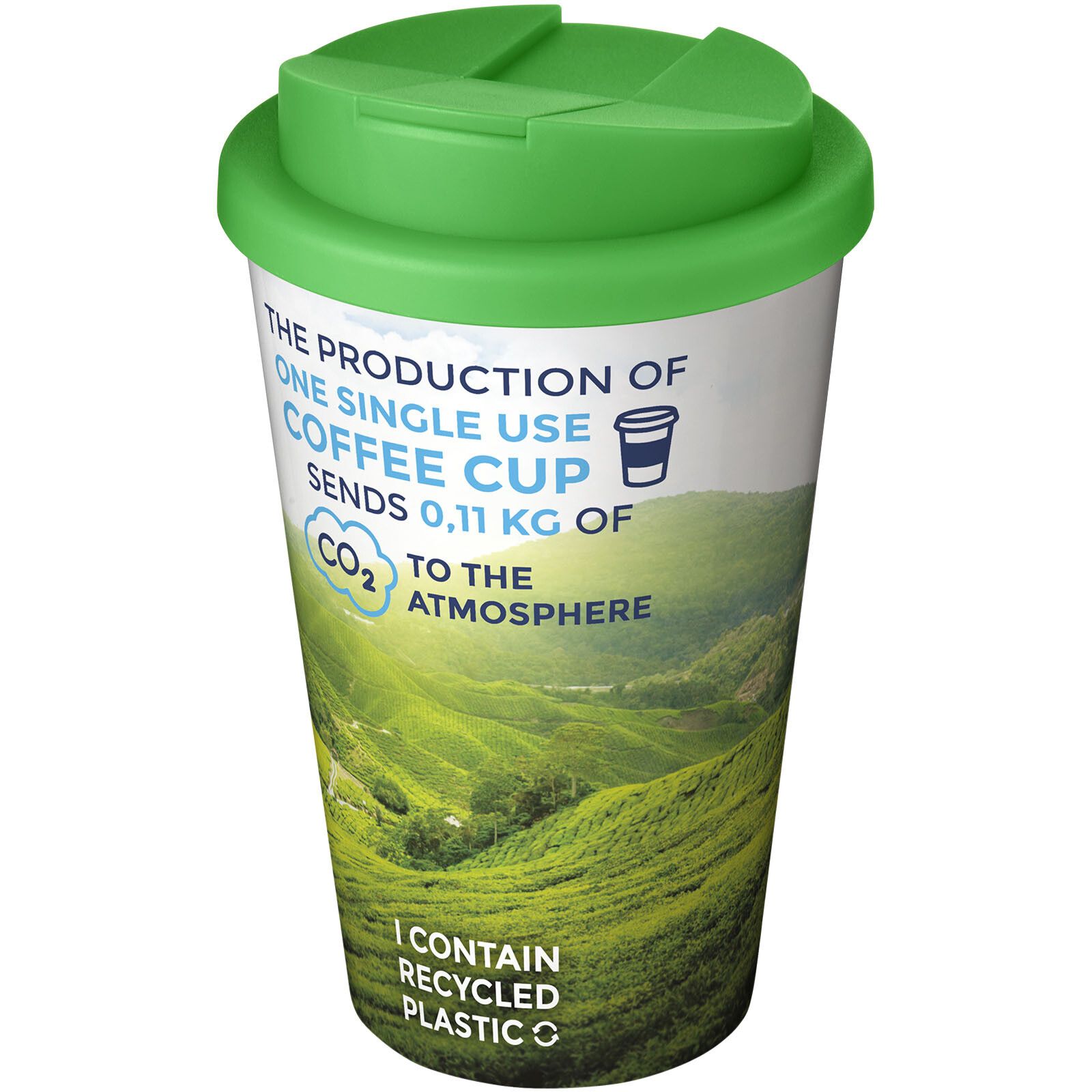 Brite-Americano 350 ml Isolierbecher mit auslaufsicherem Schraubverschluss - weiss -  grün-154