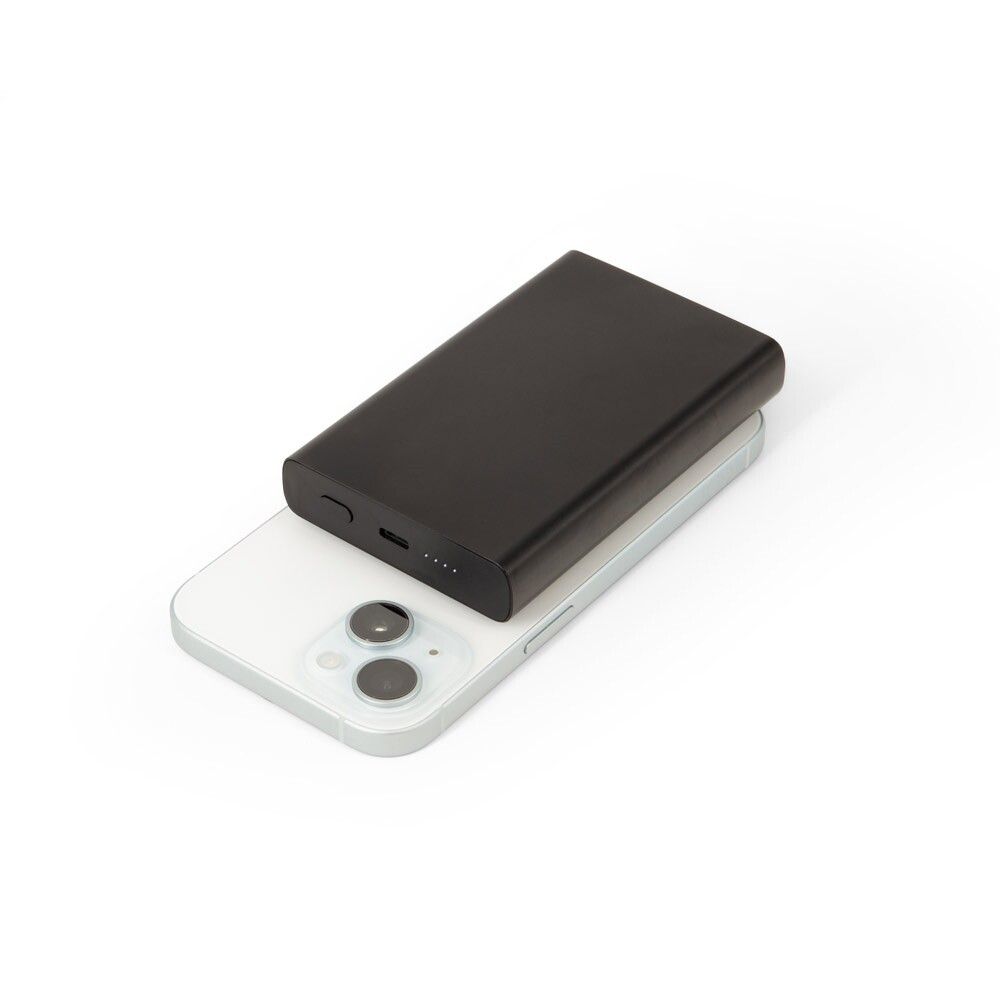 WRIGHT 10 Magnetische Powerbank mit Schnellladefunktion aus recyceltem Aluminium und recyceltem ABS, 10'000 mAh - schwarz-752