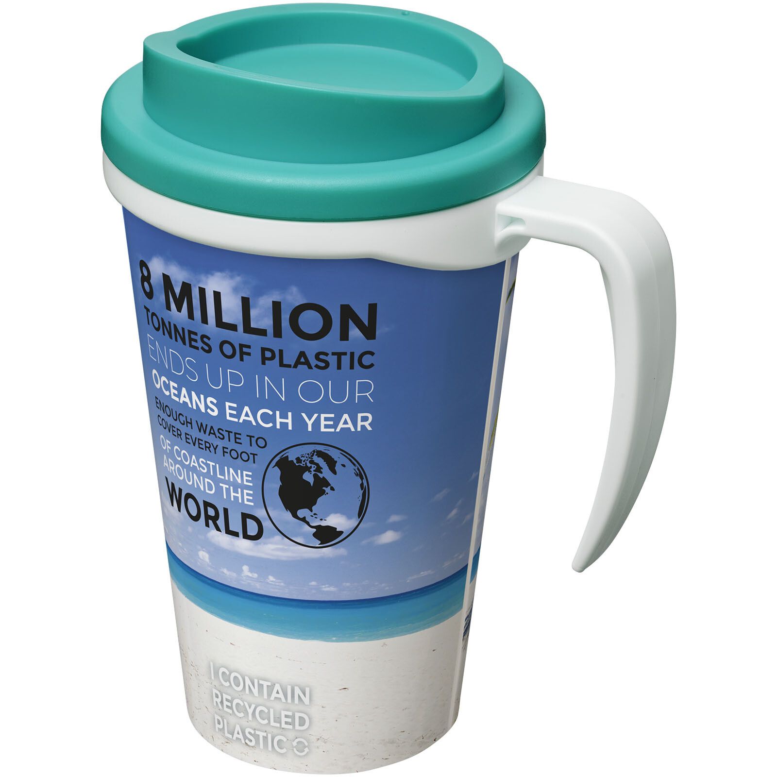 Brite-Ameriano Grande 350 ml Isolierbecher - weiss -  aquablau-305