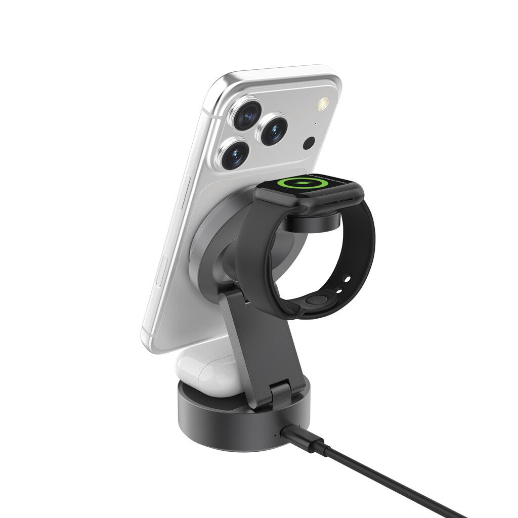 Quantum ultraschnelles kabelloses 3-in-1 25W RCS Ladegerät - grau-699