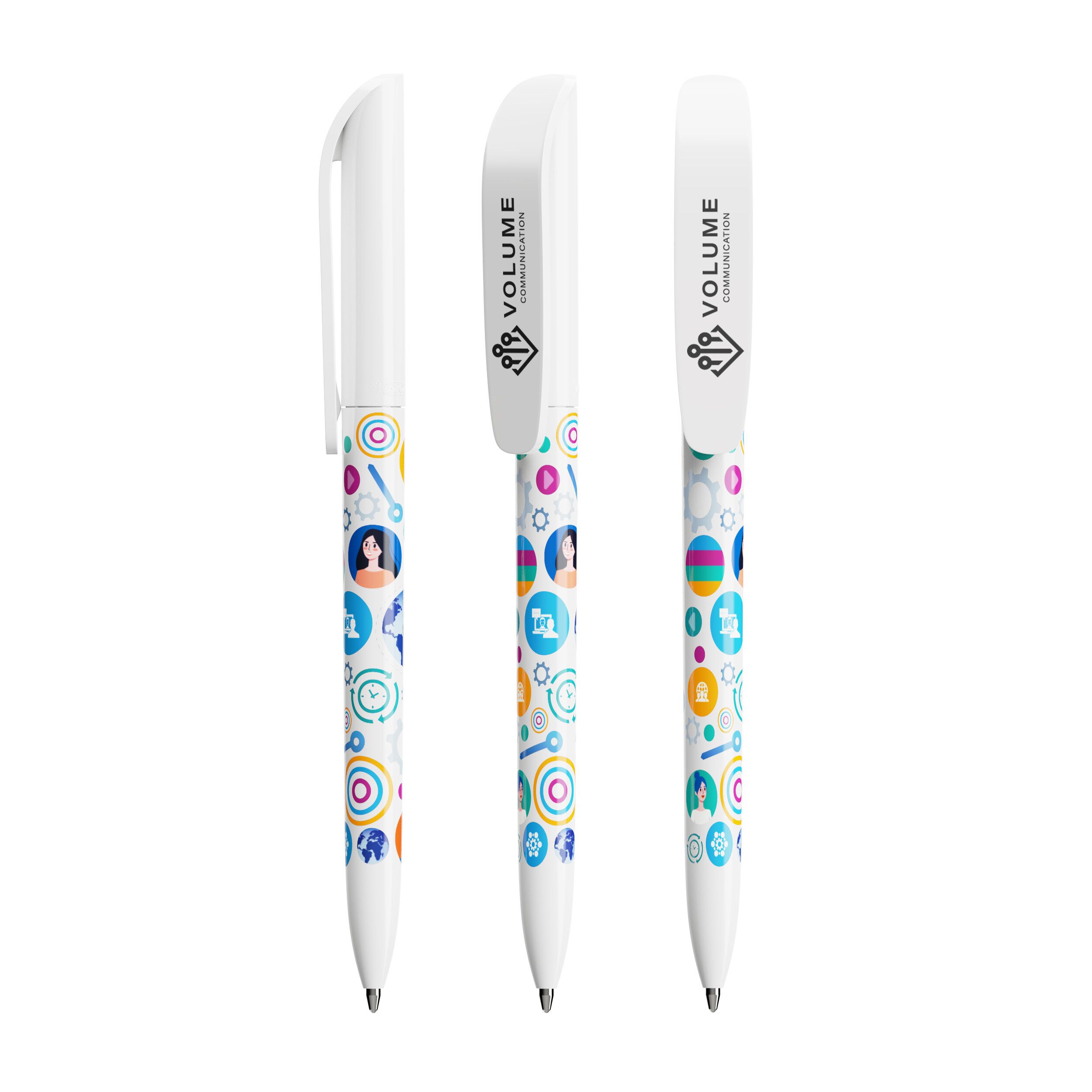 BIC® Super Clip Kugelschreiber, Mine blau - weiß-916