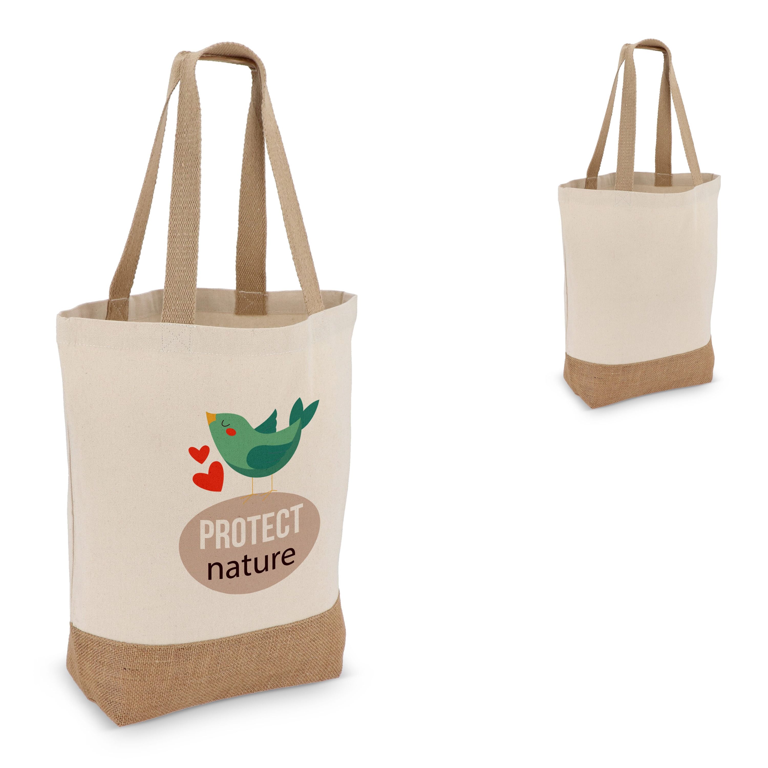 Baumwoll-Jute Tragetasche OEKO-TEX® 41 x 13 x 41cm 320g/m² - natur-910